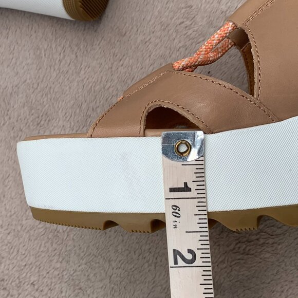 Sorel Cameron Lace Up Leather Platform Wedge Sandals Sz8 - Picture 15 of 16